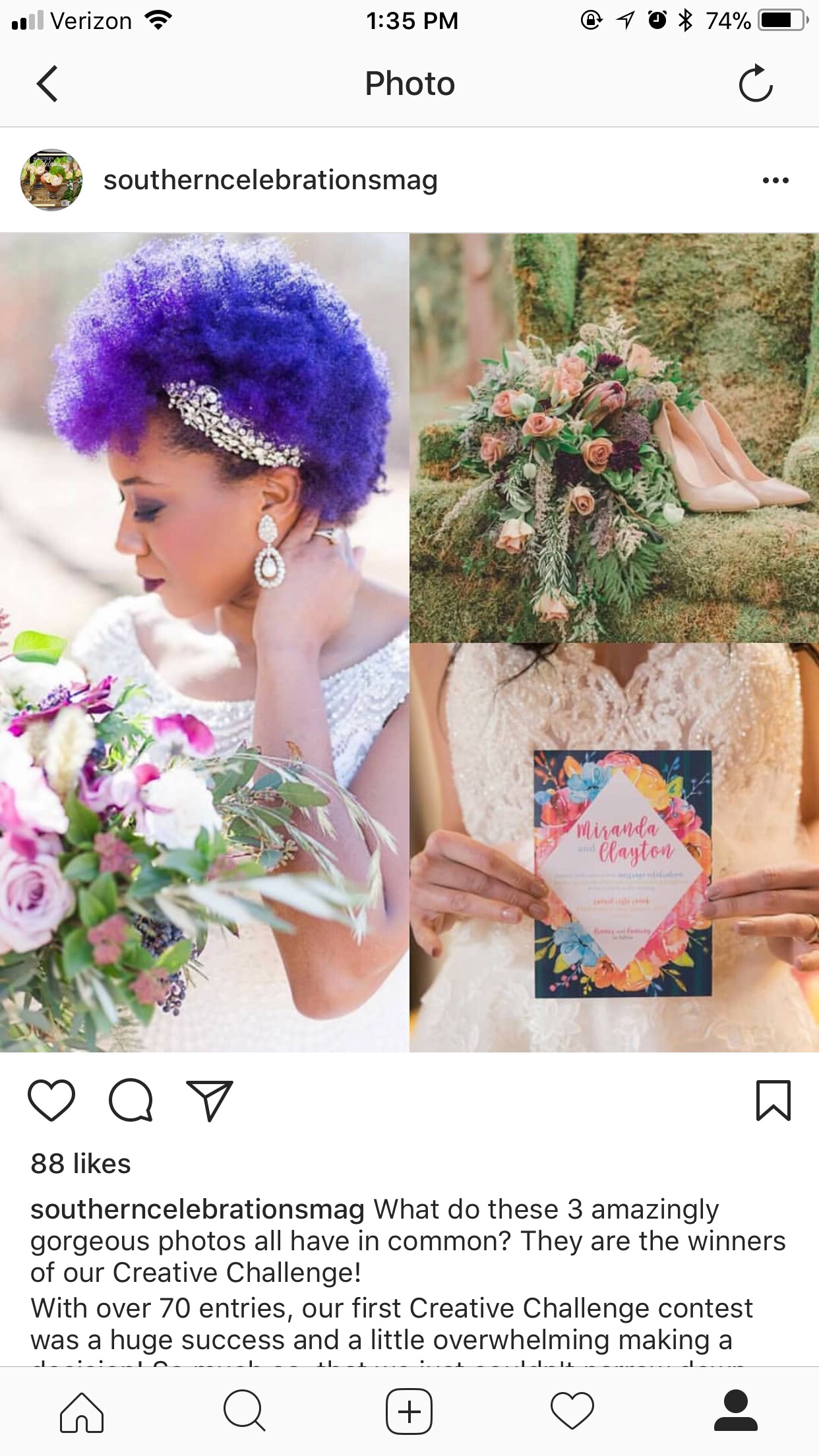Wedding photographer styled shoot wins a contest and is getting published. 