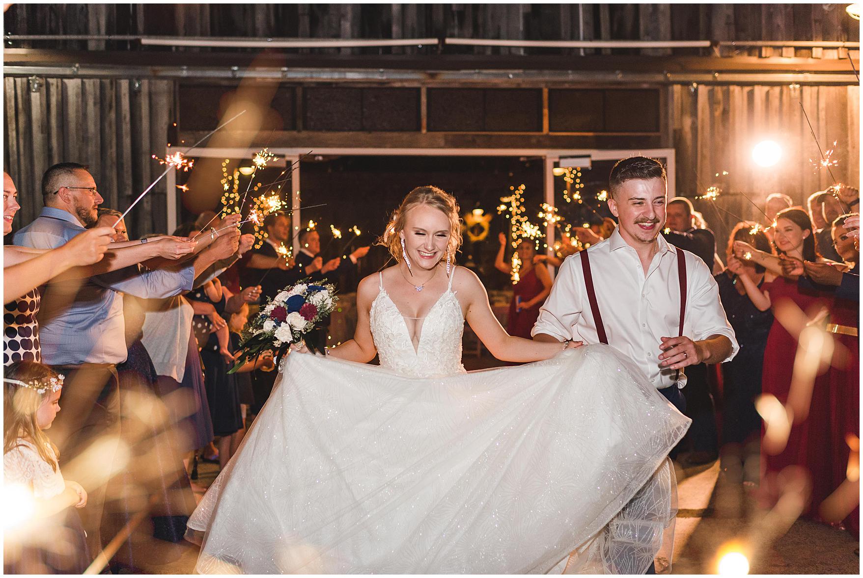 sparkler photos and exit at a southern wedding
