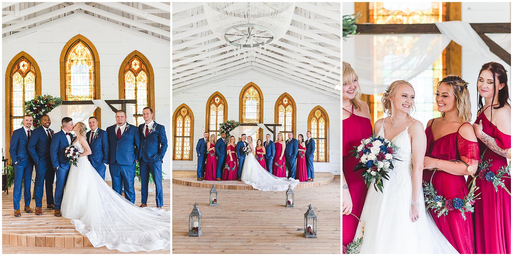 red white and blue wedding party photos