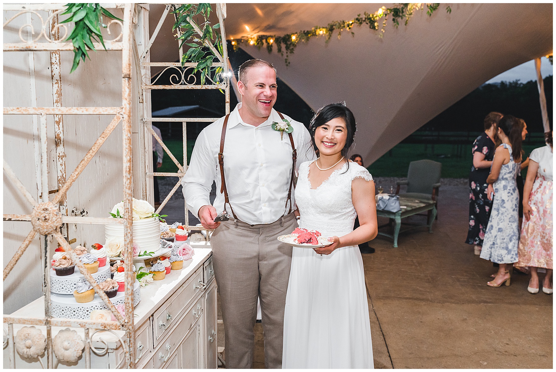 wedding reception details at Hidden River Events Tent in Asheville