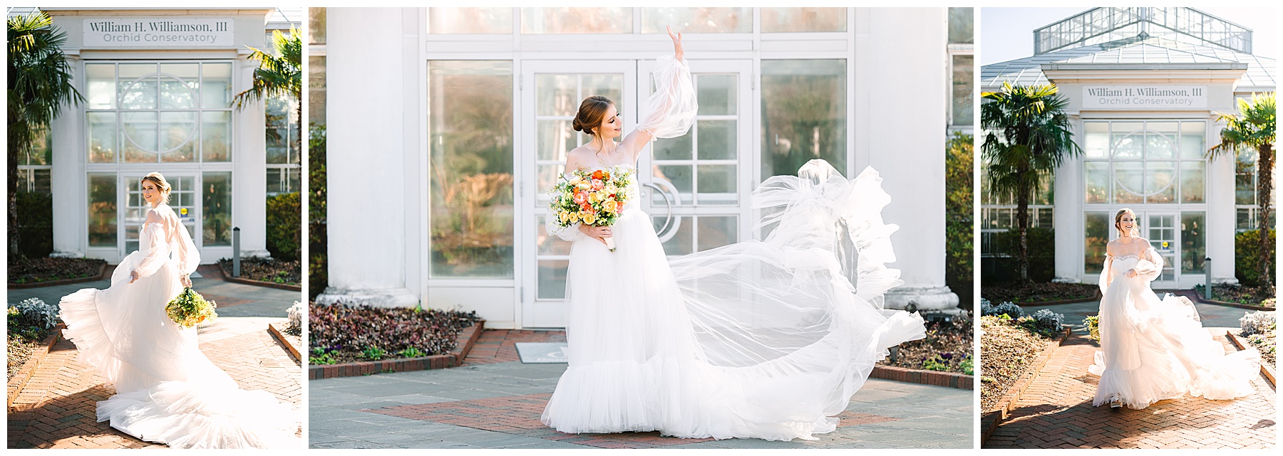 bridal photos taken at daniel stowe botanical garden by charlotte wedding photographers