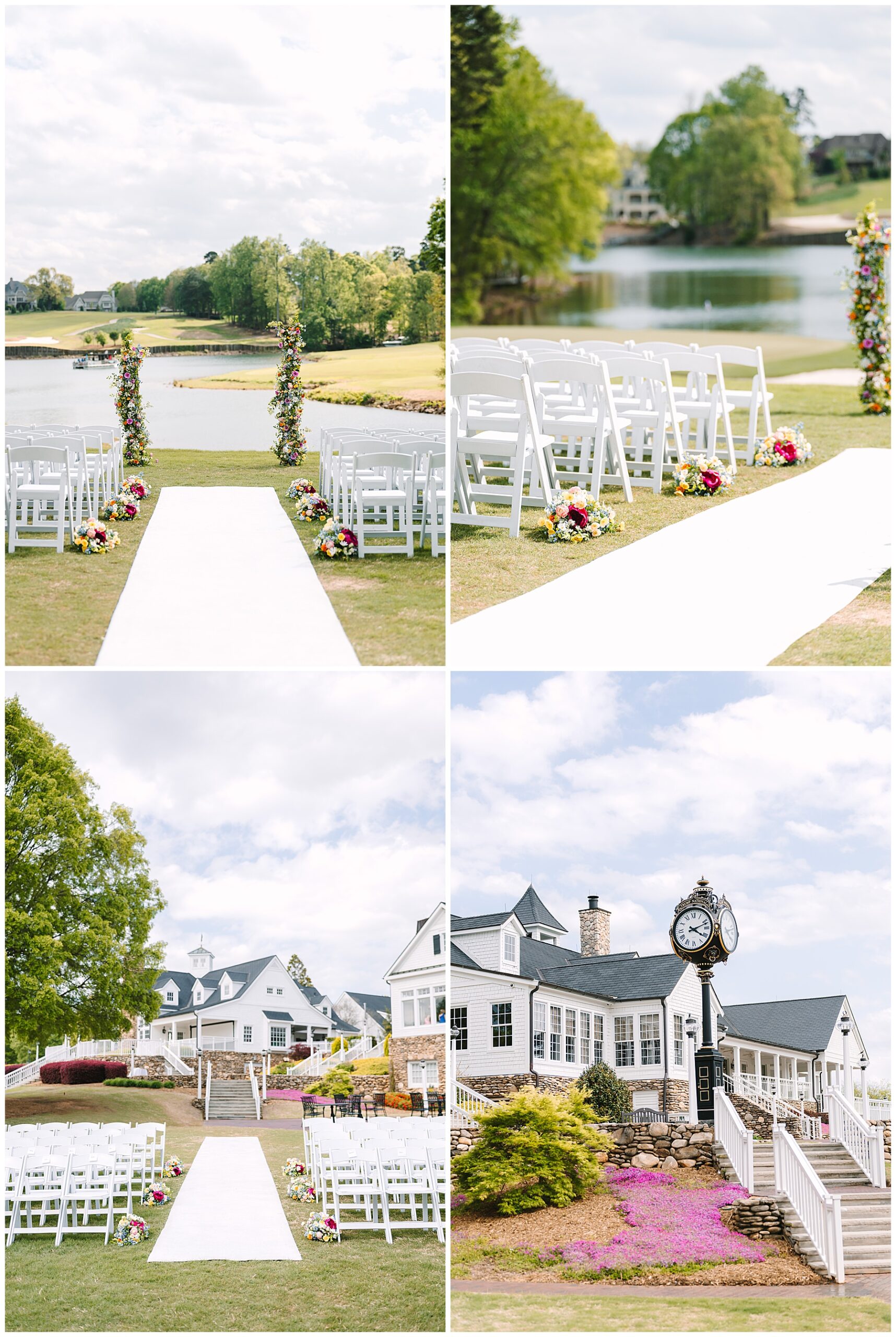 Outdoor ceremony site overlooking the lake and golf course in mooresville nc. 